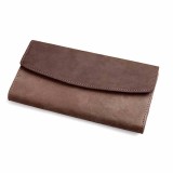 Wallet for men, brown tri fold leather wallet