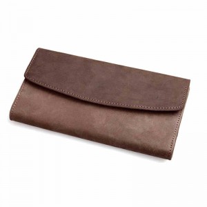 Wallet for men, brown tri fold leather wallet