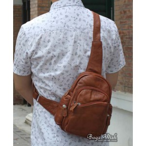 brown backpack one strap