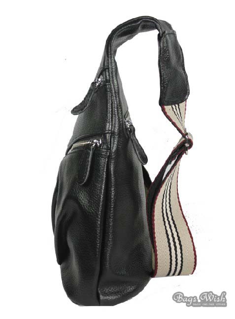 Leather one shoulder backpack, black leather purse bag - BagsWish