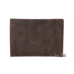 brown recycled leather wallet