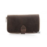 Mens wallet leather, brown long leather wallet