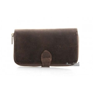 Mens wallet leather, brown long leather wallet