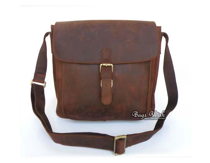 Mens messenger bag, brown mens over the shoulder bag - BagsWish