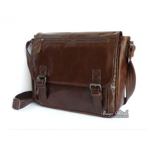 leather student messenger bag