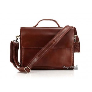 Laptop bag for men, brown laptop briefcase bag