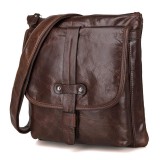 Mens small messenger bag, coffee mens vintage leather bag