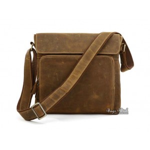 Thick leather bag, vintage brown messenger bag