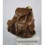 brown old school leather backpack