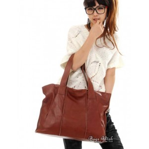 yellow Tote bag leather