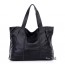 black vintage leather handbag tote