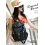black leather backpack purse for women