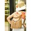 apricot leather backpack purse for women