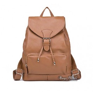 Classic leather backpack, drawstring backpack