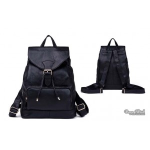 black Classic leather backpack