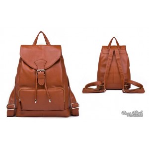 orange Classic leather backpack