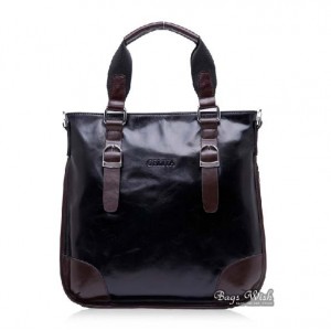Ipad leather bag for work, black leather man bag