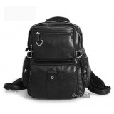 Leather satchel bag black