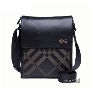 Leather mens bag, black leather messenger bag for men