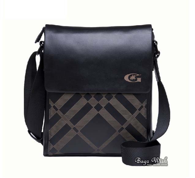 Leather mens bag, black leather messenger bag for men - BagsWish