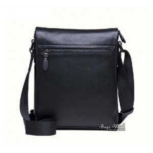 black Leather mens bag