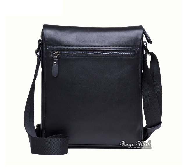 Leather mens bag, black leather messenger bag for men - BagsWish