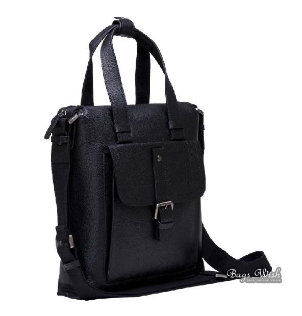 Leather messenger bag men, black leather travel bag - BagsWish