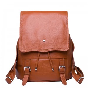 Brown leather backpack for women, coffee leather backpack vintage