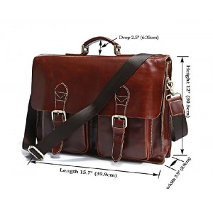 brown Leather flap briefcase