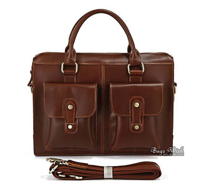 Mens laptop bag leather coffee, mens brown leather bag - BagsWish