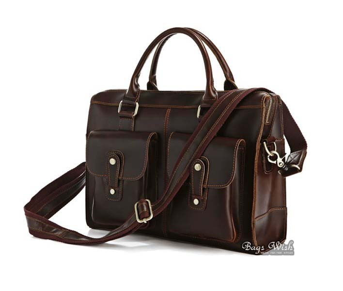 Mens laptop bag leather coffee, mens brown leather bag - BagsWish