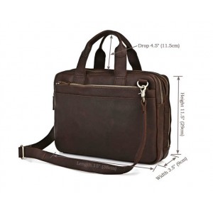 coffee Leather mens briefcase