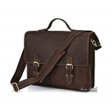 Leather breifcase, coffee leather business briefcase