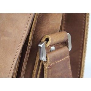 coffee Leather messenger bag