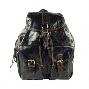 Leather backpack bag, coffee leather backpack purse