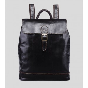 Leather backpack purse coffee, black leather bag for women