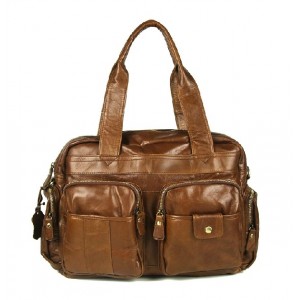 Leather messenger bag vintage coffee, brown leather organizer handbag