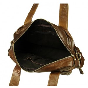 Leather messenger bag vintage brown