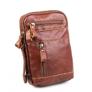 Waist purse brown, coffee messenger shoulder bag