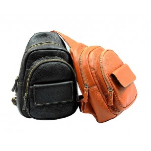 leather One strap backpack for girls