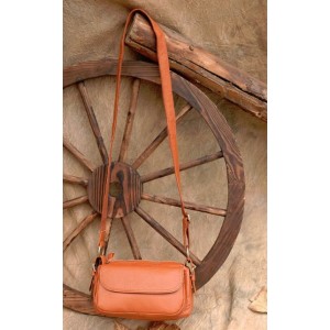 orange leather bag