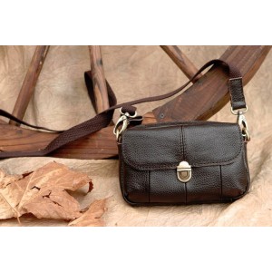 coffee leather cross body messenger bag