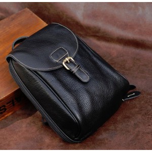 black Backpack purse leather