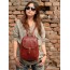 Backpack purse leather brown