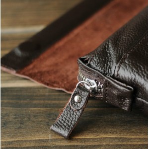 coffee leather pouch clutch