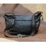 black leather messenger purse