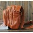 orange Leather messenger bag mens