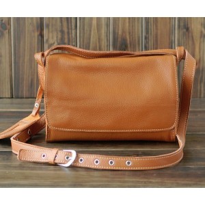 Leather messenger bag for women
