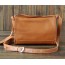 Leather messenger bag for women