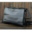 black Leather messenger bag for women